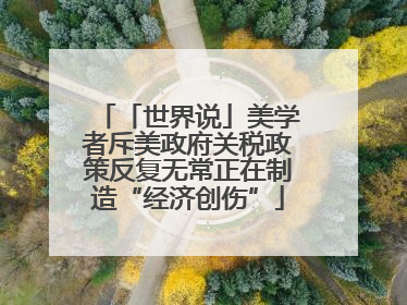 「世界说」美学者斥美政府关税政策反复无常正在制造“经济创伤”