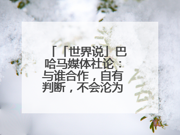 「世界说」巴哈马媒体社论：与谁合作，自有判断，不会沦为“权力游戏”