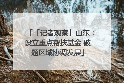 「记者观察」山东：设立重点帮扶基金 破题区域协调发展