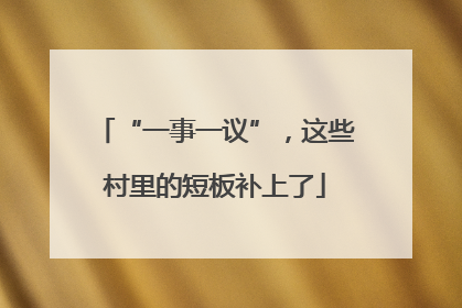 “一事一议”，这些村里的短板补上了
