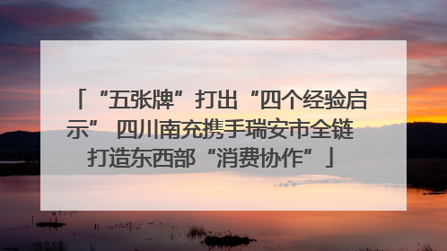 “五张牌”打出“四个经验启示” 四川南充携手瑞安市全链打造东西部“消费协作”