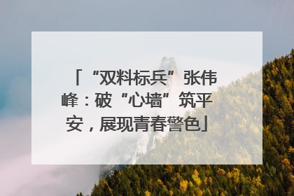 “双料标兵”张伟峰：破“心墙”筑平安，展现青春警色