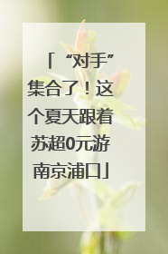 “对手”集合了！这个夏天跟着苏超0元游南京浦口