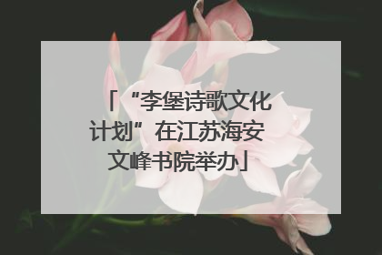 “李堡诗歌文化计划”在江苏海安文峰书院举办
