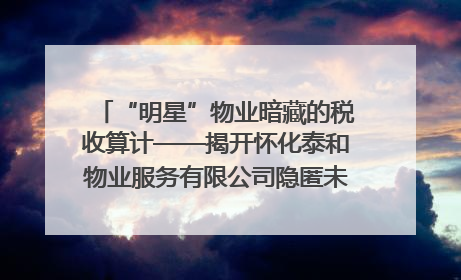 “明星”物业暗藏的税收算计——揭开怀化泰和物业服务有限公司隐匿未开票收入偷税真相