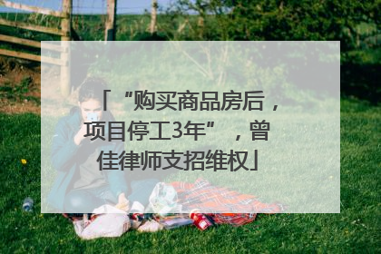 “购买商品房后，项目停工3年”，曾佳律师支招维权