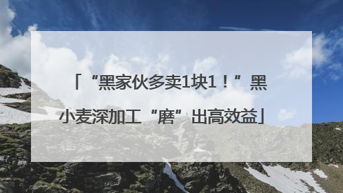 “黑家伙多卖1块1！”黑小麦深加工“磨”出高效益