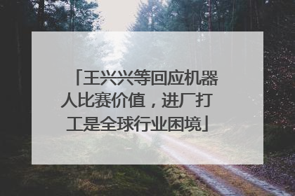 王兴兴等回应机器人比赛价值，进厂打工是全球行业困境