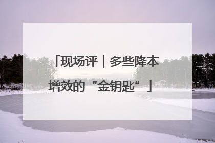 现场评｜多些降本增效的“金钥匙”