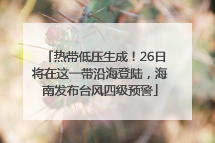 热带低压生成！26日将在这一带沿海登陆，海南发布台风四级预警