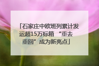 石家庄中欧班列累计发运超15万标箱 “重去重回”成为新亮点