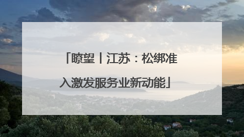 瞭望丨江苏：松绑准入激发服务业新动能