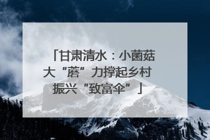 甘肃清水：小菌菇大“蘑”力撑起乡村振兴“致富伞”