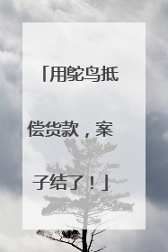 用鸵鸟抵偿货款，案子结了！