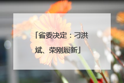 省委决定：刁洪斌、荣刚履新