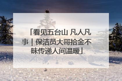 看见五台山 凡人凡事｜保洁员大哥拾金不昧传递人间温暖