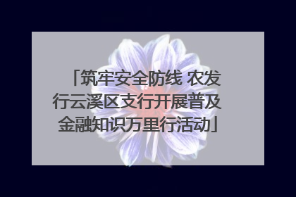 筑牢安全防线 农发行云溪区支行开展普及金融知识万里行活动