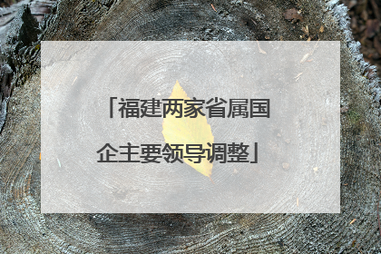 福建两家省属国企主要领导调整