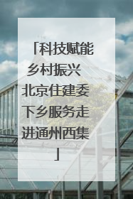 科技赋能乡村振兴 北京住建委下乡服务走进通州西集