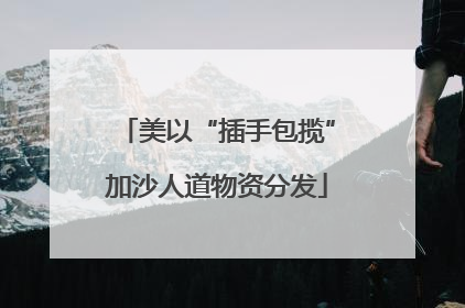 美以“插手包揽”加沙人道物资分发