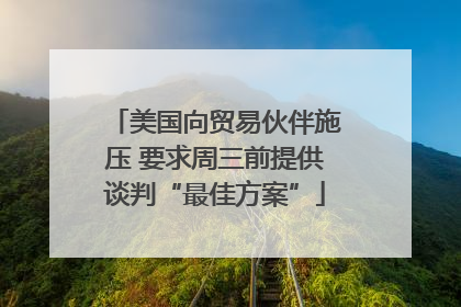 美国向贸易伙伴施压 要求周三前提供谈判“最佳方案”