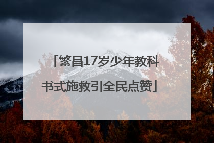 繁昌17岁少年教科书式施救引全民点赞