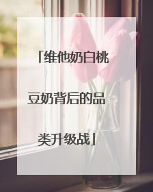 维他奶白桃豆奶背后的品类升级战