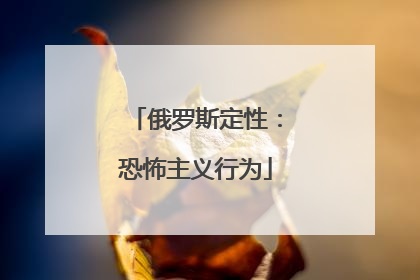 俄罗斯定性：恐怖主义行为