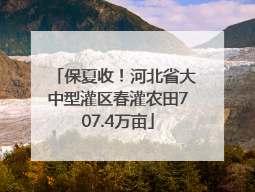 保夏收！河北省大中型灌区春灌农田707.4万亩