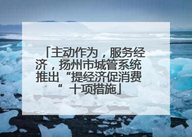 主动作为，服务经济，扬州市城管系统推出“提经济促消费”十项措施