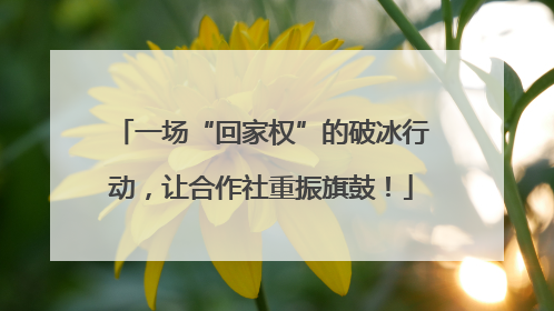 一场“回家权”的破冰行动，让合作社重振旗鼓！