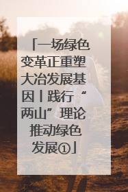 一场绿色变革正重塑大冶发展基因丨践行“两山”理论 推动绿色发展①