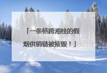 一条横跨湘桂的假烟供销链被摧毁！