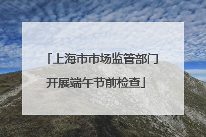 上海市市场监管部门开展端午节前检查