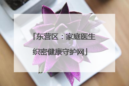 东营区：家庭医生织密健康守护网