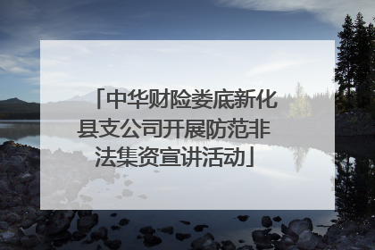 中华财险娄底新化县支公司开展防范非法集资宣讲活动