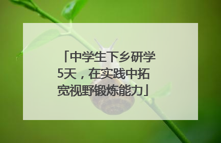 中学生下乡研学5天，在实践中拓宽视野锻炼能力