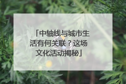 中轴线与城市生活有何关联？这场文化活动揭秘