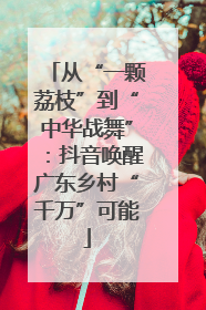 从“一颗荔枝”到“中华战舞”：抖音唤醒广东乡村“千万”可能