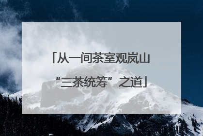 从一间茶室观岚山“三茶统筹”之道