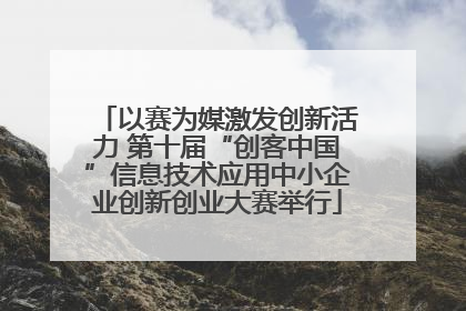 以赛为媒激发创新活力 第十届“创客中国”信息技术应用中小企业创新创业大赛举行