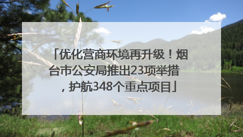 优化营商环境再升级!烟台市公安局推出23项举措,护航348个重点项目