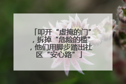 叩开“虚掩的门”，拆掉“危险的槛”，他们用脚步踏出社区“安心路”