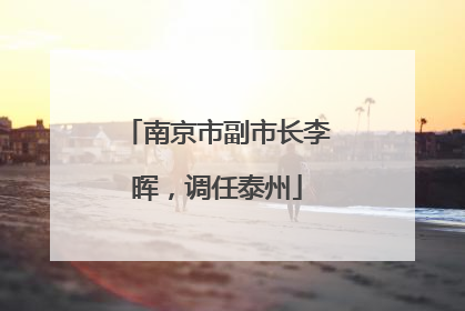 南京市副市长李晖，调任泰州