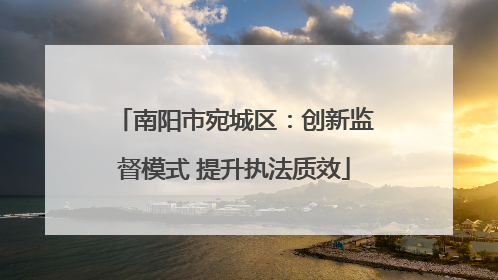 南阳市宛城区：创新监督模式 提升执法质效