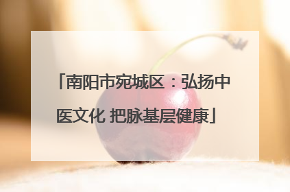南阳市宛城区：弘扬中医文化 把脉基层健康