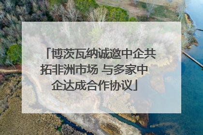 博茨瓦纳诚邀中企共拓非洲市场 与多家中企达成合作协议