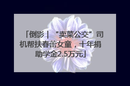 倒影｜“卖菜公交”司机帮扶春蕾女童，十年捐助学金2.5万元