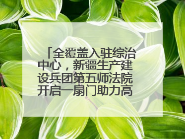 全覆盖入驻综治中心，新疆生产建设兵团第五师法院开启一扇门助力高速讨薪获赞