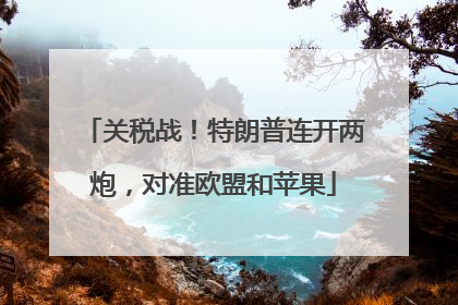 关税战！特朗普连开两炮，对准欧盟和苹果